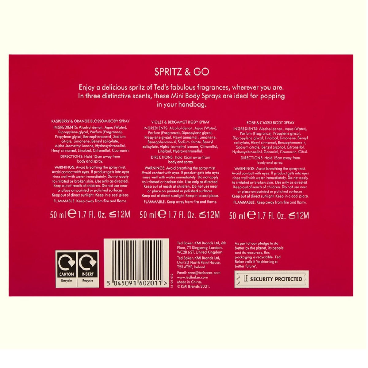 Boots Ted Baker London Spritz And Go Gift Set Подарочный набор спреев