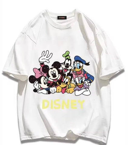 T-Shirt Vintage Pure Cotton Cartoon Disney Anime Printed Футболка из чистого хлопка с мультяшным принтом "Дисней"