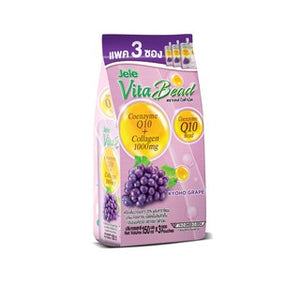 Jele Vita Bead CoQ10 + Collagen Kyoho Grape 150 ml.*3 pcs., Желе с коэнзимом Q10 и коллагеном со вкусом винограда 150 мл.*3 шт.
