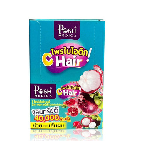 POSH MEDICA Probiotics C Hair 20 g.* 6 pcs., Комплекс пробиотиков + витамины для волос со вкусом мангостина 20 гр.*6 шт.