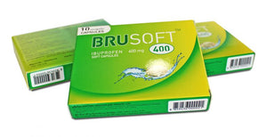 BRUSOFT 400 IBUPROFEN 400 mg Soft Capsules 10 caps., Мягкие гелевые капсулы с ибупрофеном обезболивающие 10 капс.