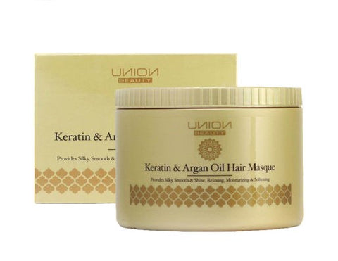 UNION BEAUTY Keratin & Argan Oil Hair Masque 1000 ml., Кератиновая маска для волос с аргановым маслом 1000 мл.