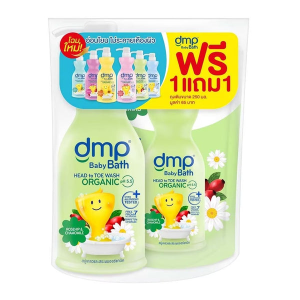 DMP Organic PH 5.5 Hair and Body Baby Bath 480 ml. + 250 ml., Средство для купания детей "С головы до пят" с органическим составом 480 мл. + 250 мл.