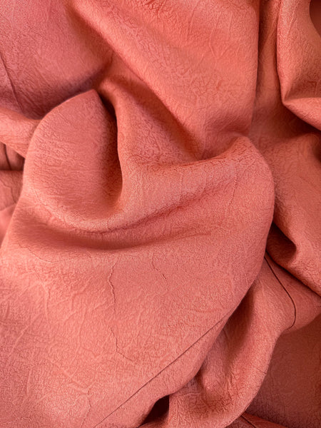 Silk Vintage Kimono (crepe de chine), Винтажное кимоно из шелка (крепдешин) в терракотовом цвете