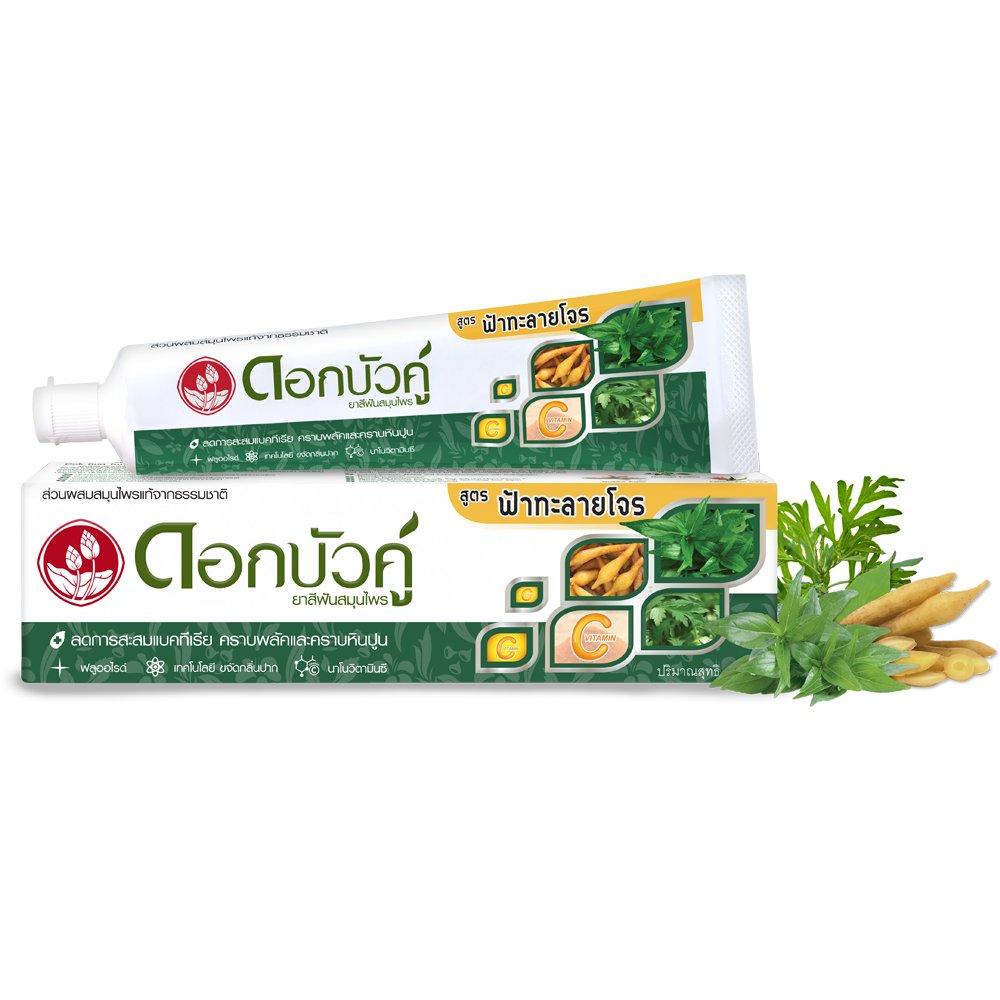 Twin Lotus Dok Bua Ku Andrographis Paniculata Herbal Toothpaste 40 g., Зубная паста антибактериальная с андрографисом 40 гр.