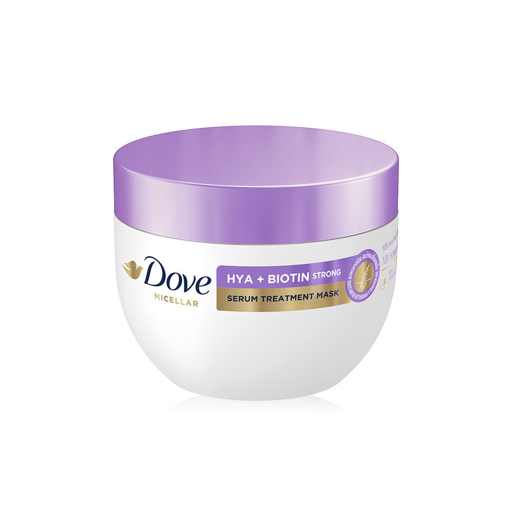 Dove Hya + Biotin Strong Serum Treatment Mask 220 g., Увлажняющая маска для волос с гиалуроновой кислотой и биотином 220 гр