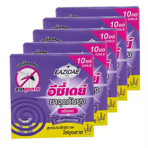 EAZIDAE Anti-Mosquito Coils 10 pcs., Спирали от комаров с ароматом лаванды 5 уп.*10 шт.