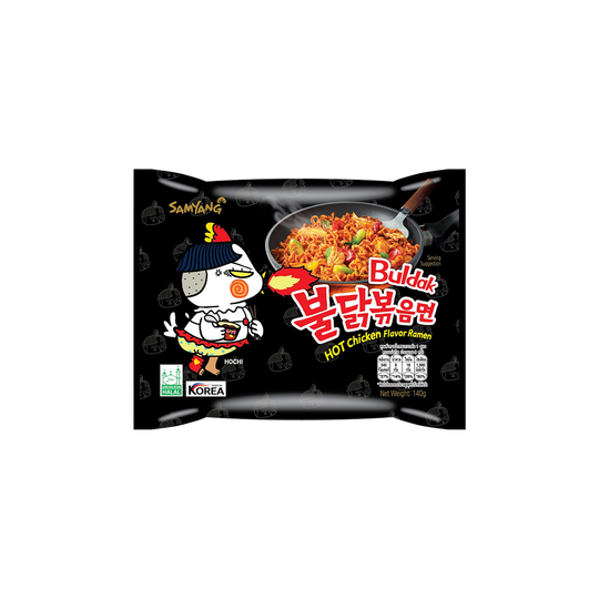 Samyang Buldak Stir Fried Noodle Hot Chicken Flavor Ramen 140 g., Лапша быстрого приготовления  со вкусом курицы с острым соусом 140 гр.