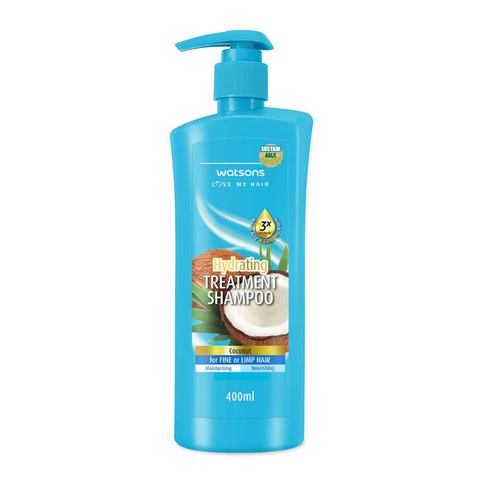 Watsons Treatment Shampoo Coconut for Fine or Limp Hair 400 ml., Лечебный шампунь с кокосовым маслом для тонких и безжизненных волос 400 мл.