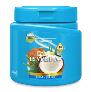 Watsons Hydrating Treatment Wax Coconut for Fine or Limp Hair 500 ml., Кокосовая маска для тонких и слабых волос 500 мл.