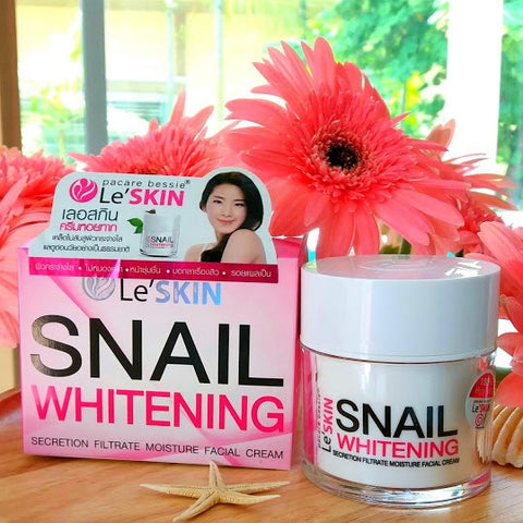 Le'SKIN Snail Whitening Cream 50 ml., Крем для лица с муцином улитки "Отбеливание и омоложение" 50 мл.