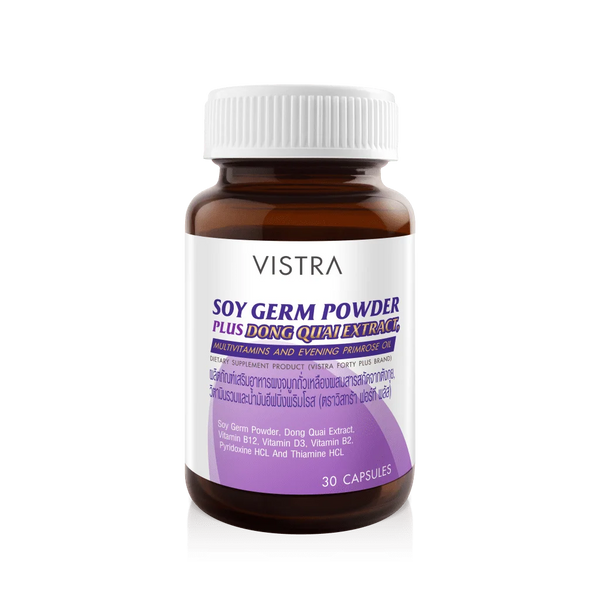 VISTRA Forty Plus Soy Germ Powder + Dong Quai Extract and Vitamins Dietary Supplement Product 30 caps., Пищевая добавка с порошком из зародышей сои + экстрактом Донг-квай и витаминами для женщин старше 40 лет 30 капс.