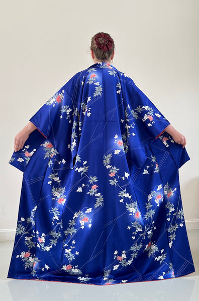 Silk Vintage Kimono (crepe de chine), Винтажное кимоно из шелка (крепдешин) "летняя ночь"