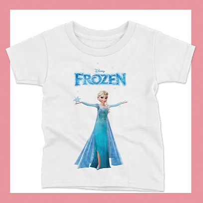 Fashion T-Shirt to Kids Pure Cotton Cartoon Anime Printed Frozen Детская футболка из чистого хлопка с принтом "Холодное сердце"