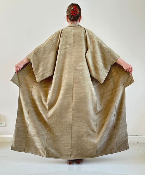Silk Vintage Kimono Винтажное кимоно из шелка в цвете дикой горчицы