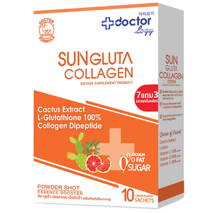 Doctorlogy Sun Gluta Collagen Extra Powder Shot (Lemon Flavor) 10 Sachets Пищевая добавка "L-глутатион и коллаген" со вкусом лимона 10 саше