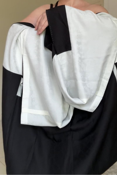 Silk Vintage Hahori Винтажное хаори из крепдышина в черном цвете с фактурным рисунком