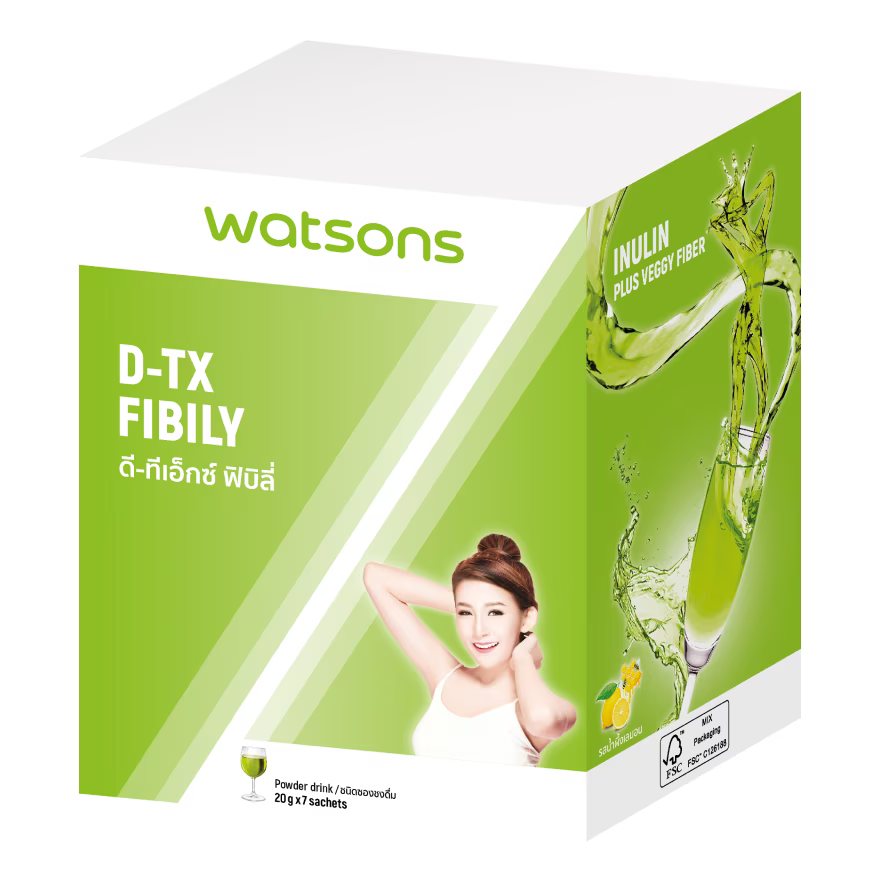 Watsons D-TOX FIBILY 20 g.*7 sachets, Клетчатка для очищения организма 20 гр.*7 саше