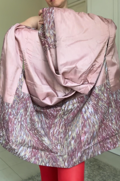 Silk Vintage Hahori Винтажное хаори из тонкого шелка лилового цвета "северное сияние"