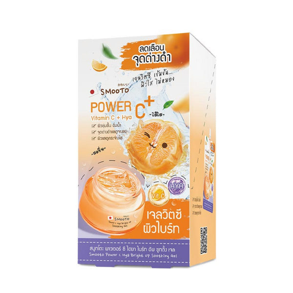 Smooto Power C Hya Bright Up Soothing Gel 30 g.* 6 pcs., Осветляющий успокаивающий гель с витамином С и гиалуроновой кислотой 30 гр.*6 шт.