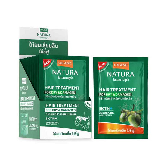 LOLANE Hair treatment for dry & damaged hair + Jojoba oil & Silk protein 12 pcs*25 g., Лечебная маска для сухих волос с маслом жожоба и протеинами шелка 12 саше*25 гр.