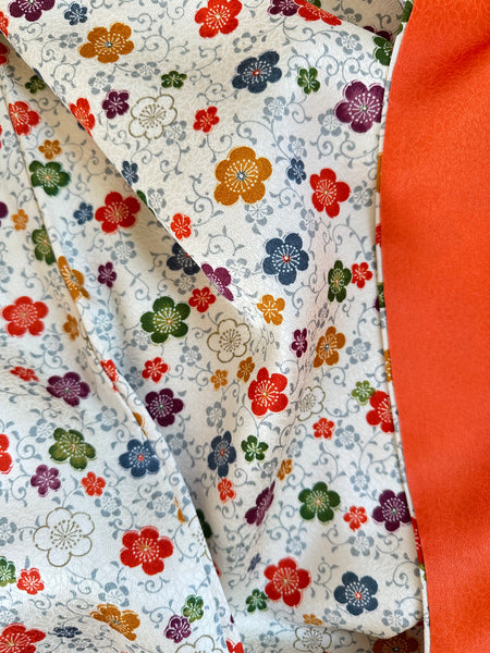 Silk Vintage Kimono (crepe de chine), Винтажное кимоно из шелка (крепдешин) "летние цветы"