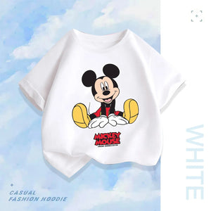 Fashion T-Shirt to Kids Pure Cotton Cartoon Anime Printed Disney Детская футболка из чистого хлопка с мультяшным принтом "Дисней"