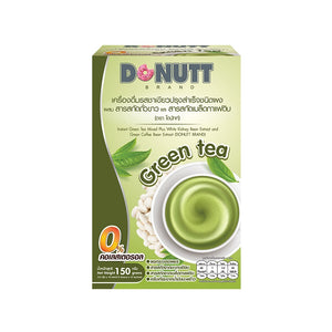 Donutt Instant Green Tea Mixed Plus White Kidney Bean 10 Sachet*15 g., Напиток с зеленым чаем Матча и белой фасолью для похудения 10 саше по 15 гр.