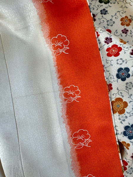 Silk Vintage Kimono (crepe de chine), Винтажное кимоно из шелка (крепдешин) "летние цветы"