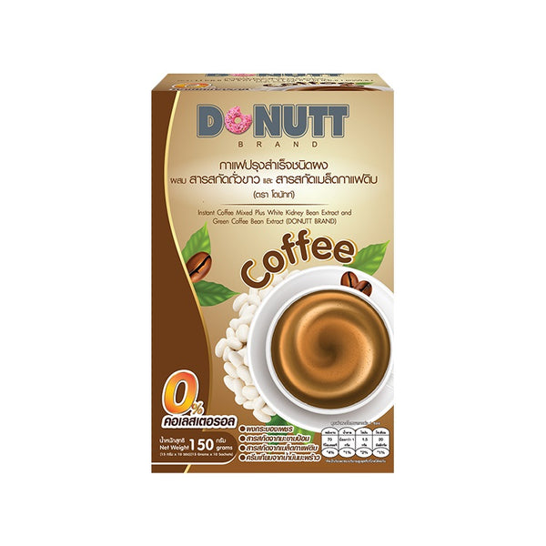 Donutt Instant Coffee Mixed Plus White Kidney Bean 10 Sachet*15 g., Напиток с кофе и белой фасолью для похудения 10 саше по 15 гр.
