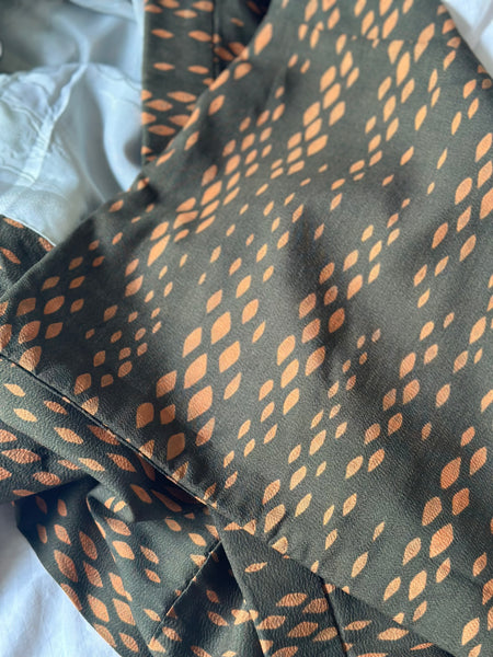Silk Vintage Hahori Винтажное хаори из крепдышина в темно-оливковом цвете