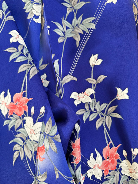 Silk Vintage Kimono (crepe de chine), Винтажное кимоно из шелка (крепдешин) "летняя ночь"