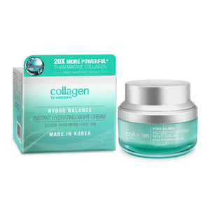 Collagen by Watsons Hydro Balance Instant Hydrating Night Cream 50 ml., Интенсивно увлажняющий ночной крем для лица с гиалуроновой кислотой и коллагеном 50 мл.