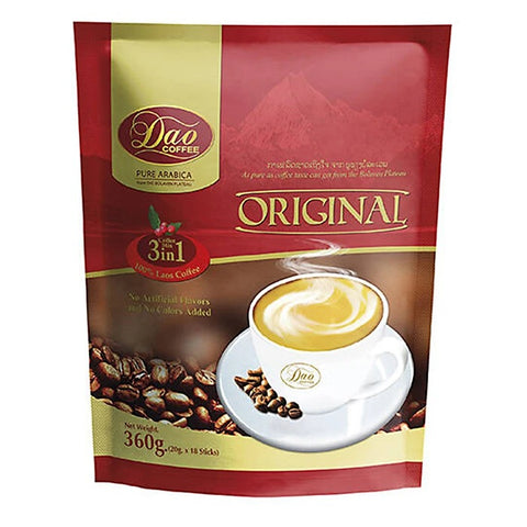 DAO COFFEE Pre-mixed Instant Coffee 3in1 Original 20 g. x 18 Sachets Растворимый кофе Оригинальный 3 в 1 20 гр. х 18 пак.