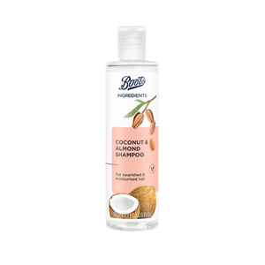 Boots Ingredients Coconut & Almond Shampoo 300 ml., Увлажняющий шампунь с кокосовым и миндальным маслом 300 мл.