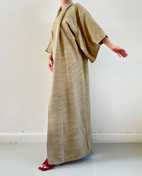 Silk Vintage Kimono Винтажное кимоно из шелка в цвете дикой горчицы