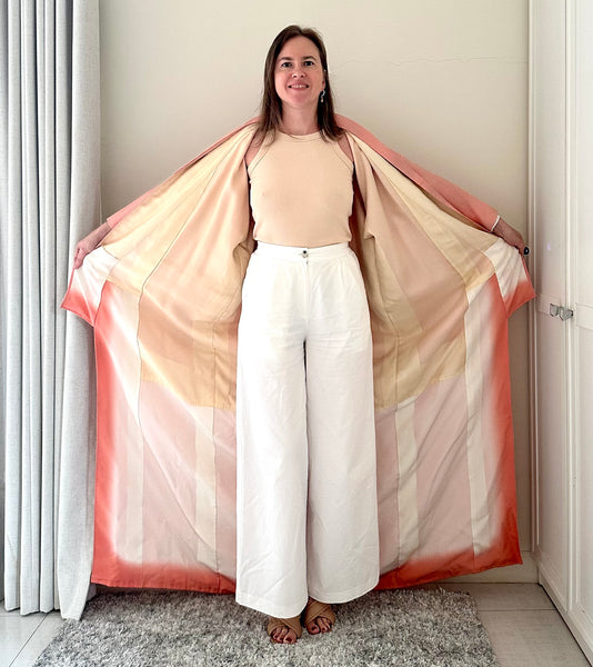 Silk Vintage Kimono Винтажное кимоно из шелка в розовом цвете из фактурной ткани "розовый лед"