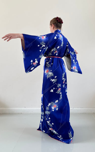 Silk Vintage Kimono (crepe de chine), Винтажное кимоно из шелка (крепдешин) "летняя ночь"