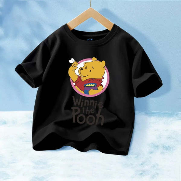 Fashion T-Shirt to Kids Pure Cotton Cartoon Anime Printed Winnie the Pooh Детская футболка из чистого хлопка с мультяшным принтом "Винни Пух"