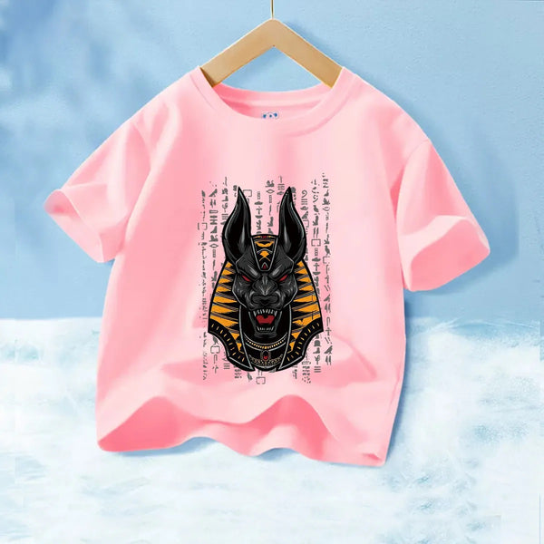 Fashion T-Shirt to Kids Pure Cotton Cartoon Anime Printed Sphinx Детская футболка из чистого хлопка с принтом "Сфинкс"