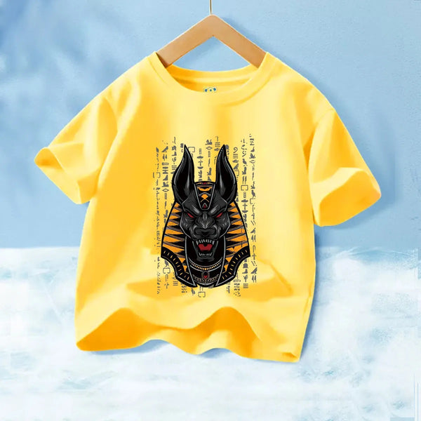 Fashion T-Shirt to Kids Pure Cotton Cartoon Anime Printed Sphinx Детская футболка из чистого хлопка с принтом "Сфинкс"