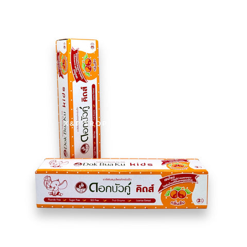Twin Lotus Dok Bua Ku Kids Herbal Toothpaste Orange Flavour 35 g., Детская зубная паста со вкусом апельсина 35 гр.