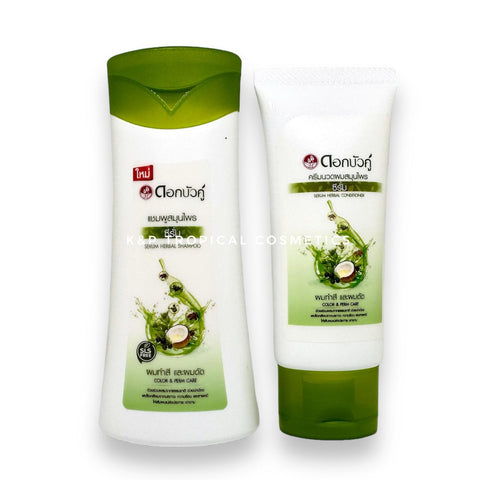 Twin Lotus Serum Herbal Shampoo Color & Perm Care 80 ml.+ Serum Herbal Conditioner 30 ml., Травяной шампунь-сыворотка для ухода за окрашенными волосами и с химической завивкой 80 мл. + Травяной кондиционер 30 мл.