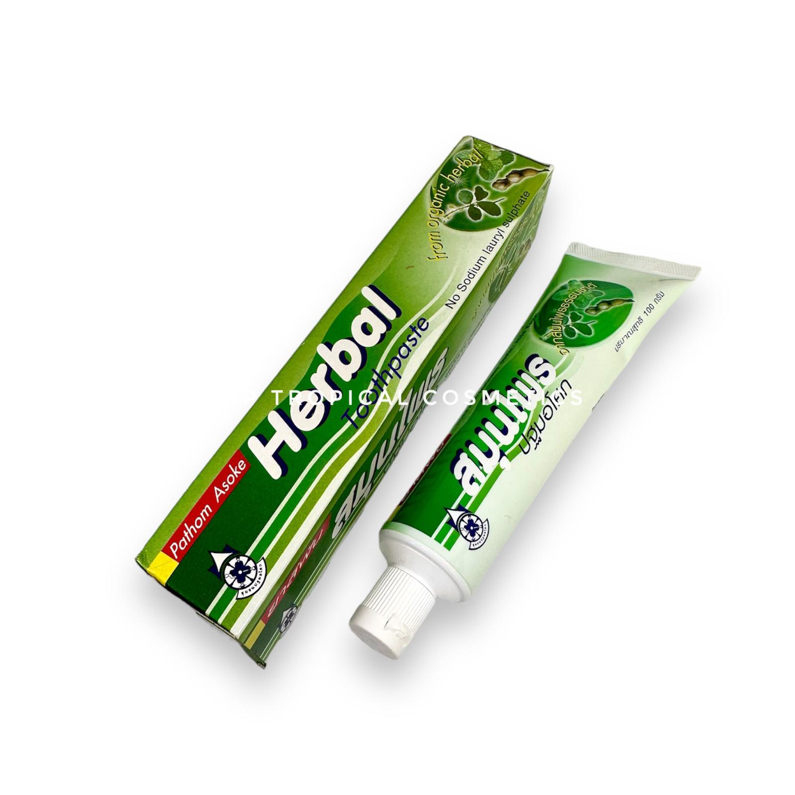 Choom Chon Pra-thom A-soke Herbal Toothpaste Natural Organic (Peppermint and Clove) 100 g., Травяная зубная паста с мятой и гвоздикой 100 гр.