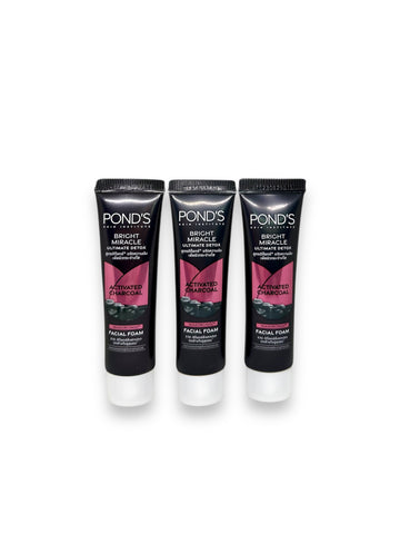 POND’S Pure White Pollution D-TOXX with Activated Charcoal and Japanese Green Tea Facial Foam 15 ml*3 pcs., Пенка для умывания с древесным углем и японским зеленым чаем для глубокого очищения кожи 15 мл*3 шт.