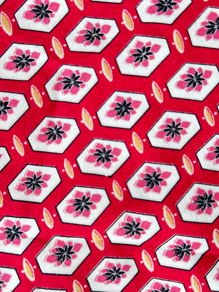 Silk Vintage Kimono Винтажное кимоно из хлопка в алом цвете с традиционным рисунком