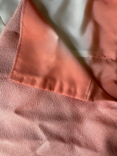 Silk Vintage Kimono Винтажное кимоно из шелка в розовом цвете из фактурной ткани "розовый лед"