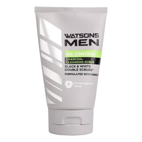 Watsons Men Charcoal Oil Control Cleansing Scrub 100 g., Очищающий скраб для удаления черных точек и контроля образования кожного сала для мужчин 100 гр.