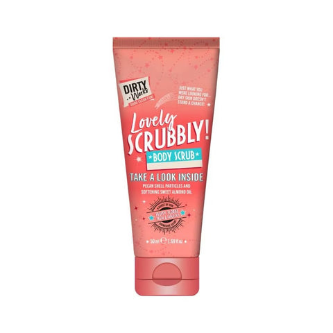 Watsons Dirty Works Lovely Scrubbly Body Scrub 50 ml., Увлажняющий скраб для тела с маслом ши, витамином Е и маслом сладкого миндаля 50 мл.