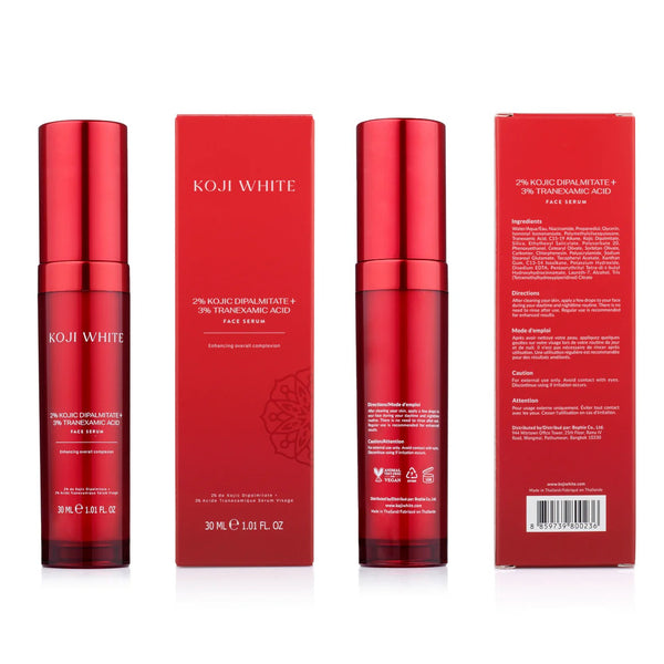Koji White 2% Kojic Dipalmitate+ 3% Tranexamic Acid Face Serum 30 ml., Сыворотка для лица с 2 % дипальмитата койевой кислоты и 3 % транексамовой кислоты для выравнивания тона кожи с осветляющим эффектом 30 мл.